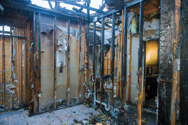 Professional Fire Damage Restoration technician working in Clearlake, CA